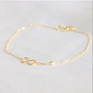 Delicate best quality gold plated with infinity charm chain bracelet