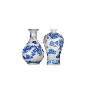 Delicate Ceramic Blue And White Chinese Vase For Sale