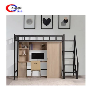 Desk Dormitory Kids Full Size And Stairs Beds Children Safe Space Loft Bed With Slide