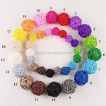 Diameter 4cm Colorful Rattan Ball Wicker Crafts Artificial Flower for Table Home Decor