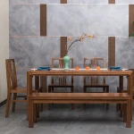 Dining room wooden tables and chair furniture / restaurant furniture set