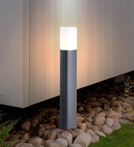 E27 Low Voltage Black Outdoor LED Round Bollard Garden Path Walkway Light