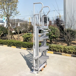 Easy Erect Mobile Folding Aluminum Scaffold Ladder Platform with armrest pedal for petroleum chemical industry