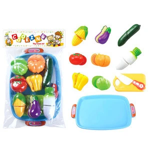 ECO-friendly vegetable bread cake plastic cutting fruit kitchen toys play set
