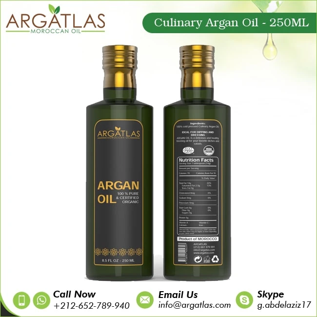 Edible Moroccan Argan Oil Morocco in 250ML Pack