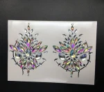EDM music party Crystal Nipple Stickers 3d Tattoo face body gem jewelry sticker (Nipple Type)