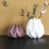 Elegant artistic design geometry shape ornament modern desktop chaozhou ceramic vase