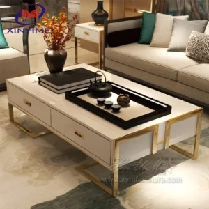 Elegant Chinese Stainless Steel Living Room Furniture Design Dinner Table