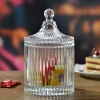 Elegant hot sale transparent glass storage candy jar