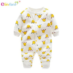 Elinfant 2019 hot sell organic cotton baby rompers wholesale baby clothes