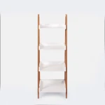 factory offer trapezoid bamboo wooden kitchen storage rack