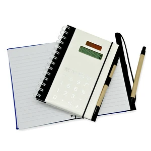 Factory Price Promotional Gifts Custom PU Material Notebook with Calculator Pen