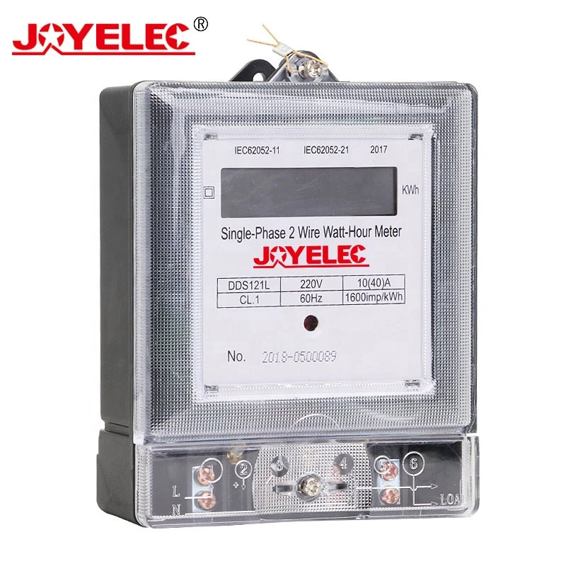 Factory Single-Phase 2 Wire Watt-Hour Meter DDS121L 220V 60Hz 10(40)A Energy Meter Electronic Electricity Meter