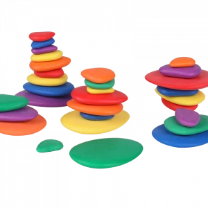 Factory Wholesale Rainbow Wood Cobblestone Balancing Kids Toys