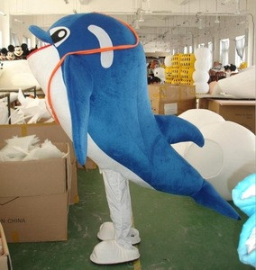Fancy dress plush dolphin mascot costume for Oceans Pavilion