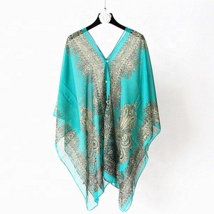 Fashion 2020 summer poncho beach wear cover up, Women multifunctional beach pareo sarong with 15 colors