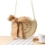 Import Fashion design cute bow slant woven hook flower round straw beach handbag from China