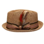 Fashion Fedora Trilby Gangster Cap Straw Panama Hat Men Women Summer Beach Jazz Hats Porkpie Hat