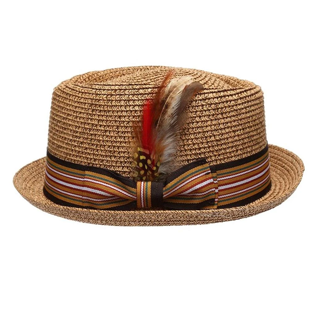 Fashion Fedora Trilby Gangster Cap Straw Panama Hat Men Women Summer Beach Jazz Hats Porkpie Hat
