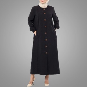 Fashion Muslim Dresses Beautiful Elegant Cheap Soft Simple Design black Long Abaya Islamic Clothing