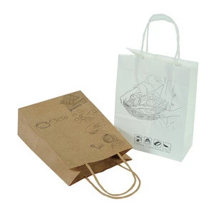 Fashion Printed Gift Kraft Brown Jewelry Paper Bag