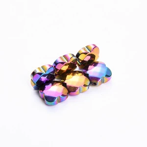 Fast Delivery colors plated hematite ,full strand geometric hematite loose beads