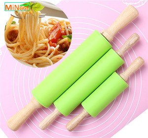 FDA Approved Food Grade Silicone Rolling Pin Kitchen Utensils for Baking Pasta Fondant Cookies Tools