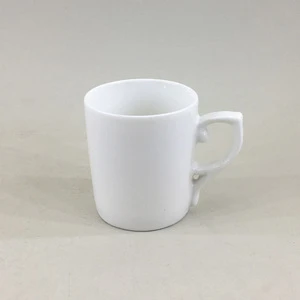 Fine straight side small capacity  white ceramic cup saucer for sale