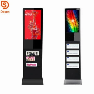 Floor standing with Magazine or Newspaper Holder Digital Signage, LCD Advertising Display