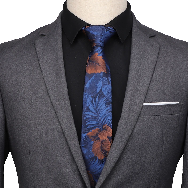 Flower design Wholesale Fashion Men Formal Polyester Neck Ties Italian Ties