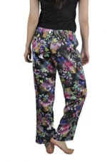 Flower Print Pants Waist Wide Leg Pants Loose Big Size Casual Palazzo Pants
