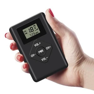 Fm pocket radio with earphone and LCD display