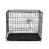 Foldable collapsible folding metal dog crate with divider