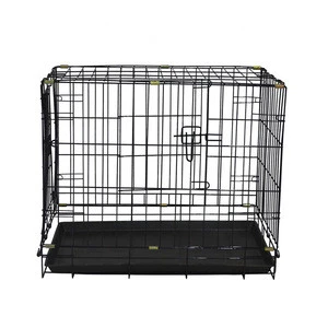 Foldable collapsible folding metal dog crate with divider