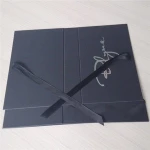 Folding box paper box with black ribbon tie for Men's formal white T-shirts