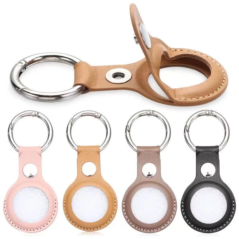 For Air Tags Accessories Protective Case For Apple Airtags Smart Leather Pu Silicone Keychain Hang Tags Keyring Case Airtags
