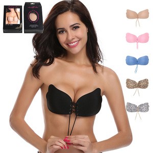 Free Box E Cup One Piece Seamless Invisible Sexy Silicone Push Up Bra