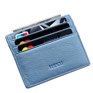 Full Grain Genuine Leather Men Front Pocket Credit Card Holder Wallet