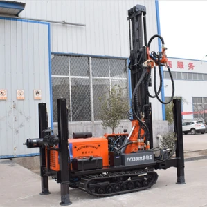 FYX180 tracked mobile water well drill rig machine driven by diesel engine with 180m drilling depth pneumatic DTH and mud drill