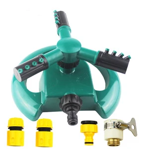 Garden Sprinklers Rotary Three Arm Water Sprayer 360 Degree Automatic Rotating Water Sprinkler System with Quick Connector