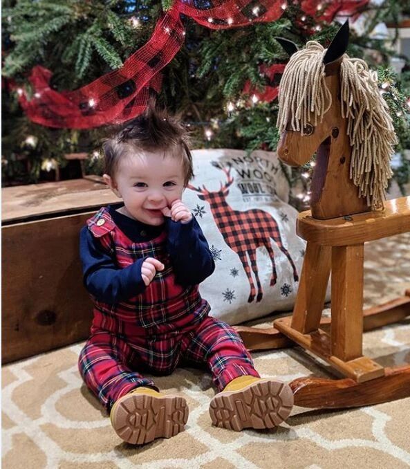 GD215AB Autumn winter big sisiter little brother girl plaid strap dresses baby romper jumpsuit Christmas new year clothing