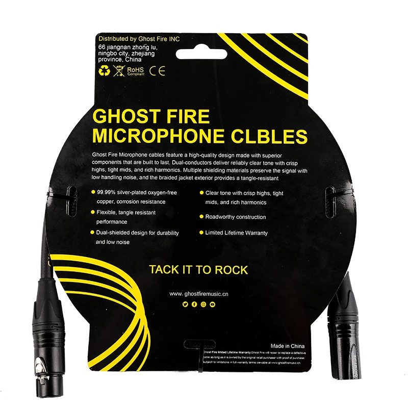 Ghost Fire XLR Cable 3 Pin Female to Female Extension Microphone Shielded Cable XM-FF 3.3/10/20/30FT