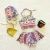 Import Girls Two Piece Tankini Swimsuit Hawaiian Ruffle Swimwear Bathing Suit Set with Sun Hat from China