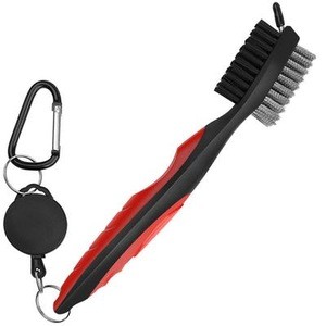 Golf Brush and Club Groove Cleaner Easily Attaches to Golf Bag Deep Clean Iron Grooves Cleaning Club Face Bag Clip