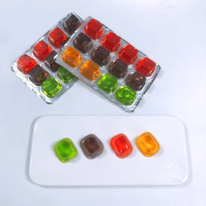 good price 10pcs square shaped cup assorted mini fruit jelly