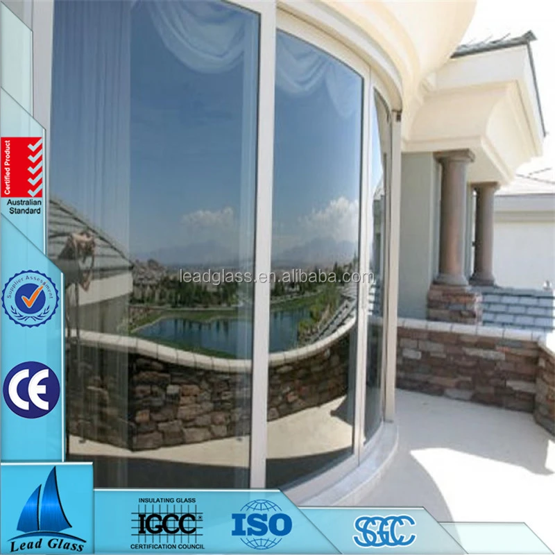 Good Quality Custom Size Curved / Bent Tempered Glass For Buildings