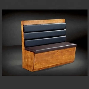 good quality wood frame pu seat and back single booth restaurant sofa