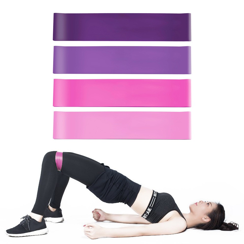 Gradually changing color resistance loop bands exercise stretch loop bands Set of 4