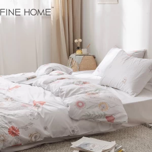 Guaranteed Quality Modern 4 Piece Bedding Home sets Cover 100 polyester printing Bed Sheet Set