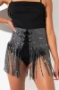 Half-length Skirt glitter rhinestone dress Fishing mesh Inserted shirt Perspective dress